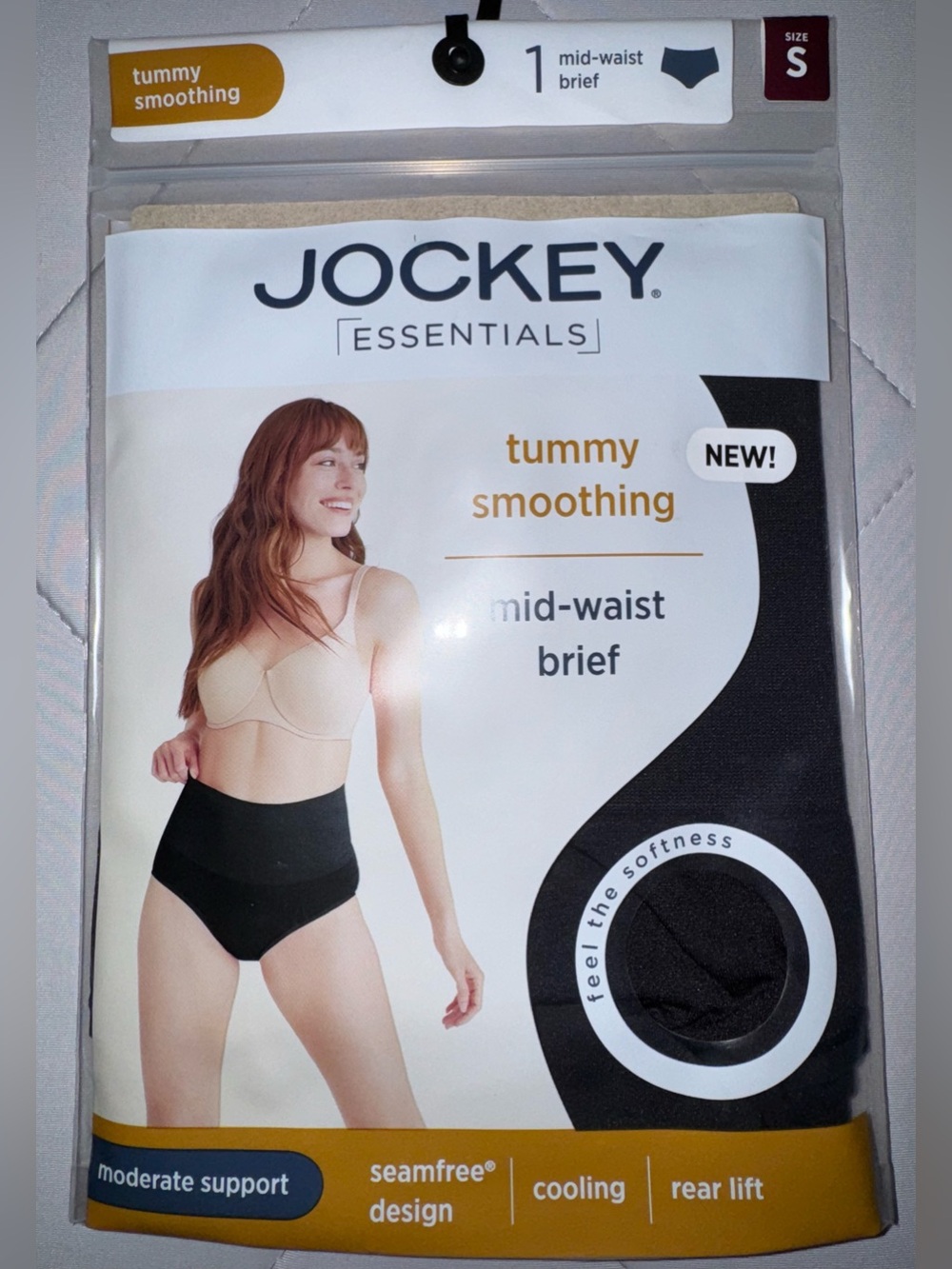 Jockey Essentials Tummy Smoothing Mid-Waist Brief, sz S